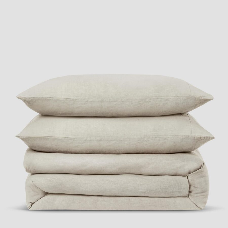 Oatmeal Linen Blend Bedding Set