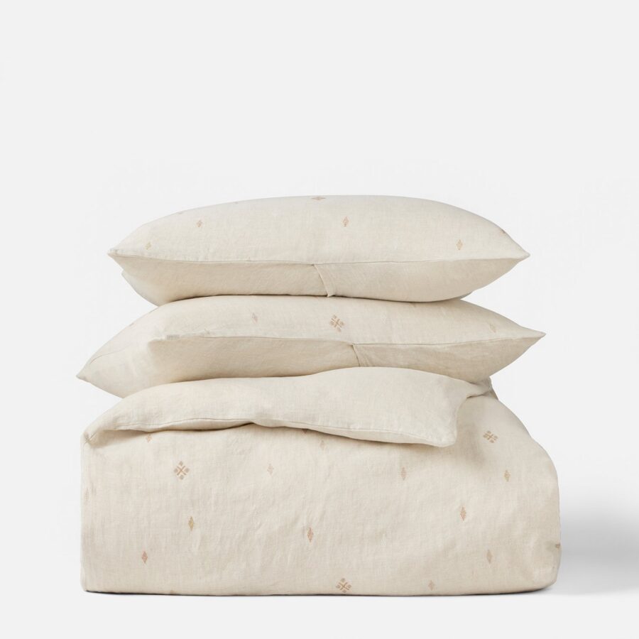 Embroidered Linen Duvet Set for Everyday Comfort