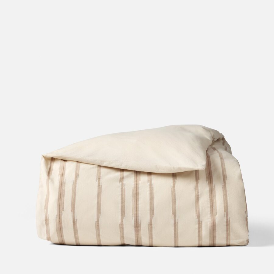 Fawn Striped Textile Duvet Cover for Everyday Comfort