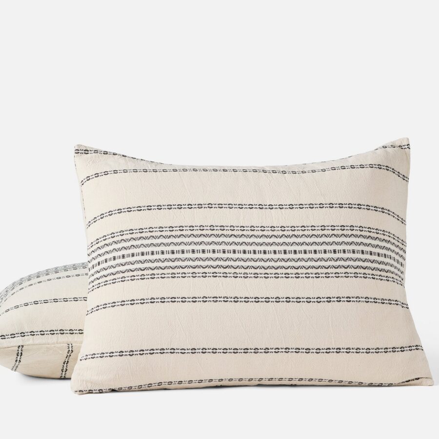 Ivory Striped Textile Pillow Sham for Everyday Comfort