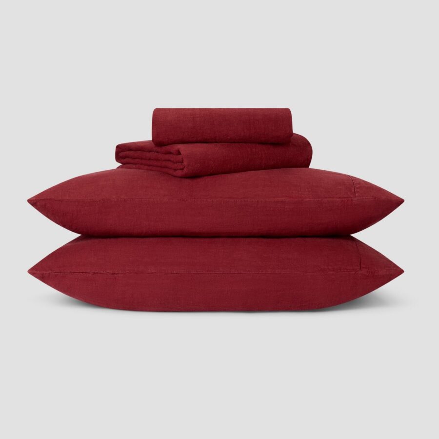 Rhubarb Linen Blend Bedding Set