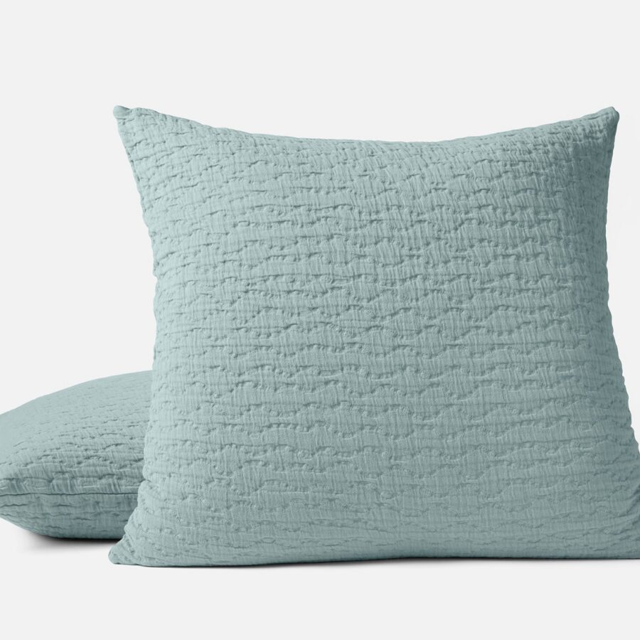 Coastal Blue Textured Textile Pillow Sham for Everyday Comfort