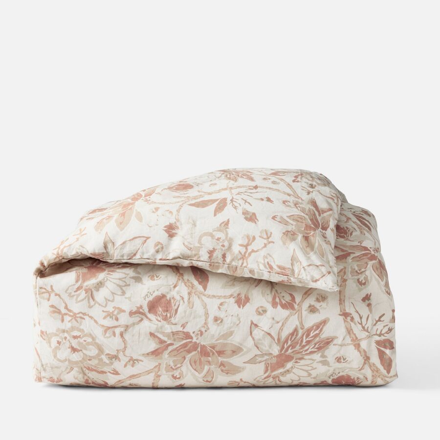 Warm Beige Printed Textile Duvet Cover for Everyday Comfort