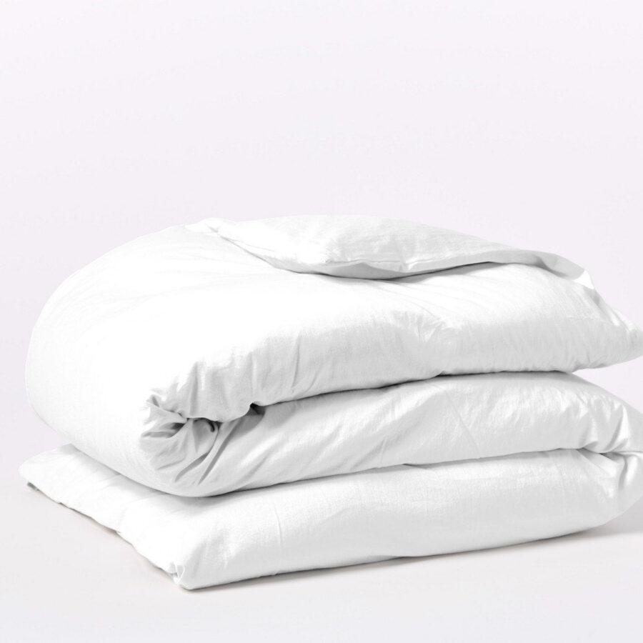 White Classic Sateen Duvet Cover for Everyday Comfort